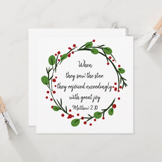 Carte Écriture chrétienne de Noël (Devant/Arrière en situation)