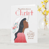 Carte Écriture chrétienne de Pâques avec afro-américain (Fleur jaune)