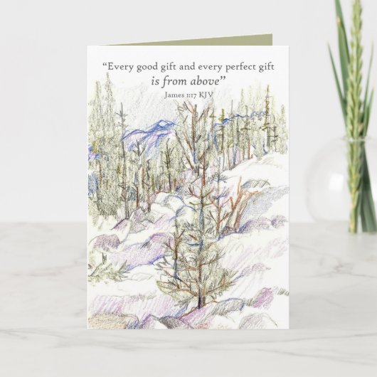Carte Écriture de Joyeux Noël James Forêt d'hiver (Devant)