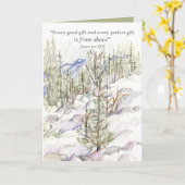 Carte Écriture de Joyeux Noël James Forêt d'hiver (Fleur jaune)