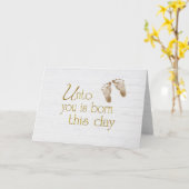 Carte Écriture de Noël avec empreintes de bébé (Fleur jaune)