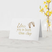 Carte Écriture de Noël avec empreintes de bébé (Fleur jaune)