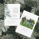 Carte Écriture de Noël Photo Christian Woodland<br><div class="desc">Carte de voeux photo pour les écritures de Noël. Pour nous un enfant... . Photo sur le dos. Nom de famille individuel. Aquarelle Bois Arbres.</div>