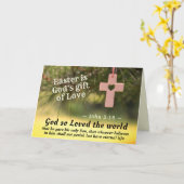 Carte Écriture de Pâques Jean 3:16 Dieu aima tellement l (Fleur jaune)