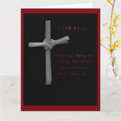 Carte Écriture de pardon Rouge Noir Élégant Pâques (Fleur jaune)