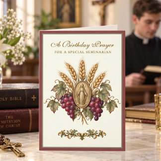 Carte Écriture de prière mariale de séminariste catholiq