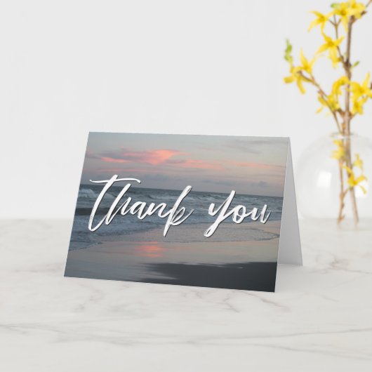 Carte Écriture décontractée Merci Topsail Beach Sunset (Fleur jaune)