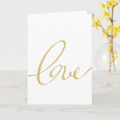 Carte Écriture dorée Amour (Fleur jaune)