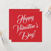Carte Écriture élégante en rouge Heureuse Sainte-Valenti (Devant/Arrière en situation)