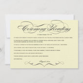 Carte Écriture Élégante Lecture de cérémonie de mariage (Devant)