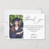Carte écriture élégante merci photo de remise de diplôme (Devant)