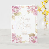 Carte Écriture florale rose d'anniversaire chrétienne (Fleur jaune)