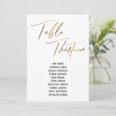 Carte Écriture manuscrite Or Tableau Treize Sièges (Debout devant)