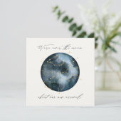 Carte Écriture moderne aquarelle étoile lune céleste (Debout devant)