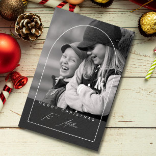 Carte Écriture Moderne Joyeux Noël Arche Photo Fêtes