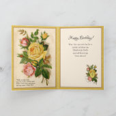 Carte Ecriture religieuse d'anniversaire Rosaire Floral (Intérieur)