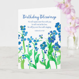 Carte Ecriture religieuse d'anniversaire Zephaniah 3:17 