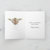 Carte Écriture religieuse vintage Enfant Jésus Floral (Intérieur)