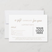 Carte Écriture Simple Taupe Cadeau Professionnel Avec Lo (Devant)