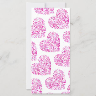 Carte Écriture spirale coeur rose pour la Saint Valentin