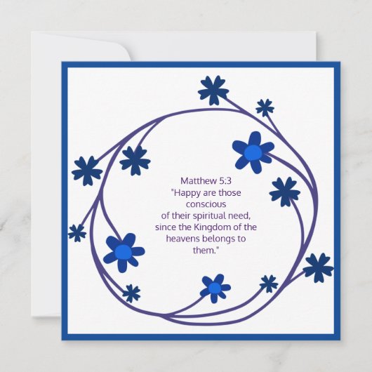 Carte Écriture Verse Message spirituel Royaume (Devant)