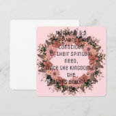 Carte Écriture Verse Spirituel Matthieu Royaume (Devant / Derrière)