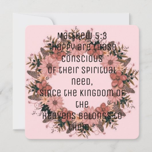 Carte Écriture Verse Spirituel Matthieu Royaume (Devant)
