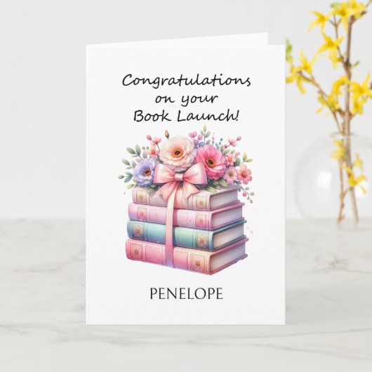 Carte Écrivain de livre (Fleur jaune)