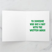 Carte Écrivain Fantôme Drôle et Extraordinaire Gentil Fa (Intérieur)