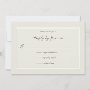 Carte Ecru Dreams Formel Traditionnel Réponse Mariage