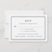 Carte Ecru RSVP intemporelle avec choix de repas (Devant)