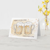 Carte écumeuse de fête des pères de bière - (Fleur jaune)