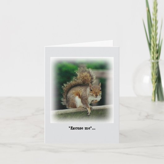 Carte Écureuil affamé à la recherche d'un cadeau gratuit (Devant)