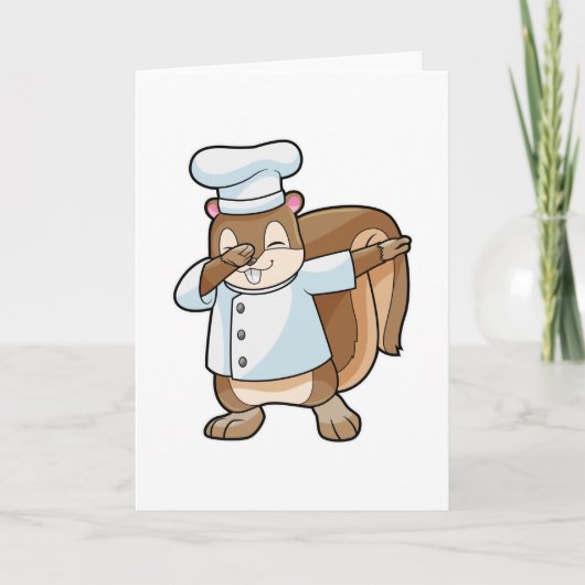 Carte Écureuil cuisinier avec tablier de cuisine (Devant)