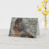 Carte Écureuil d'Anniversaire, Allez-y, Stuffez-Vous Les (Fleur jaune)