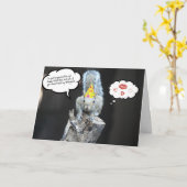 Carte Écureuil d'anniversaire, amour et baisers (Fleur jaune)