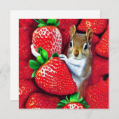 Carte Écureuil dans le ciel des fraises (Devant / Derrière)
