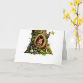 Carte Écureuil dans le creux d'un arbre (Fleur jaune)