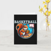 Carte Écureuil de baseball jouant au baseball (Fleur jaune)