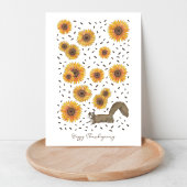 Carte Écureuil de bon thanksgiving aux tournesols