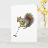 Carte Écureuil de golf (Fleur jaune)