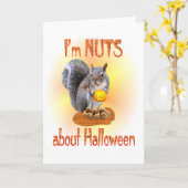 Carte Écureuil de Halloween (Fleur jaune)