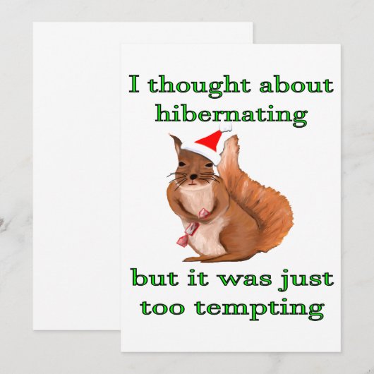 Carte Écureuil de Noël (Devant / Derrière)