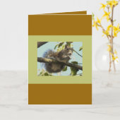 Carte Écureuil drôle (Fleur jaune)