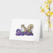 Carte Écureuil en fleurs violettes (Fleur jaune)