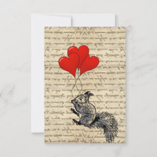 Carte Écureuil et ballons cardiaques