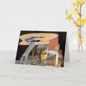 Carte Écureuil et guitare (Fleur jaune)
