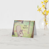 Carte Écureuil gris dans les bois (Fleur jaune)