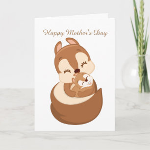 Carte Écureuil mignon de vacances du jour de mère