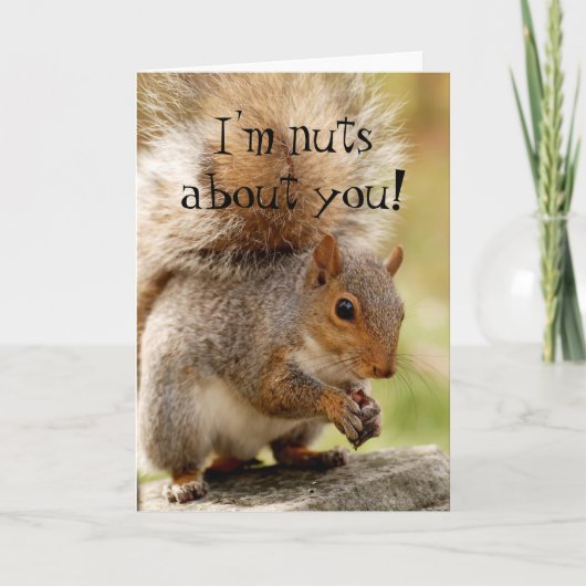 Carte "Écureuil Mignon Fou de Toi" (Devant)